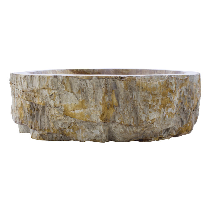 Indomarmer Wasbak van Versteend Hout 51x44x15cm