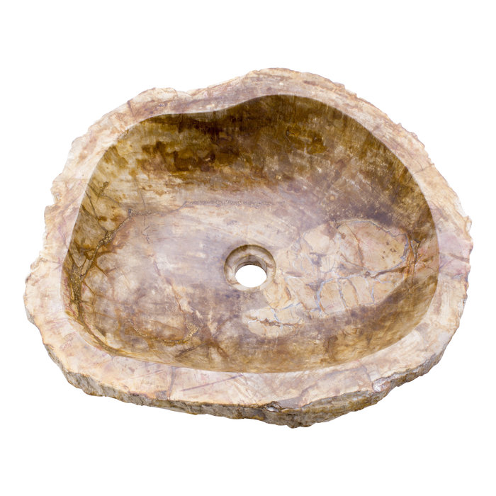 Indomarmer Washbasin of Petrified Wood 51x44x15cm