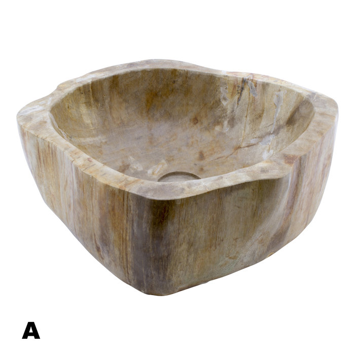 Indomarmer Polished Petrified Wood Washbasin Set