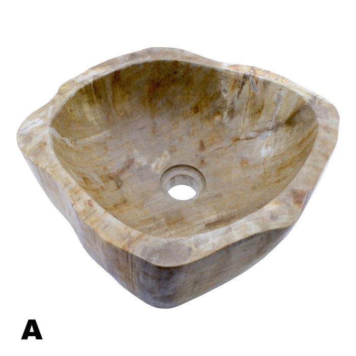 Indomarmer Polished Petrified Wood Washbasin Set