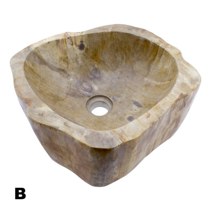 Indomarmer Polished Petrified Wood Washbasin Set