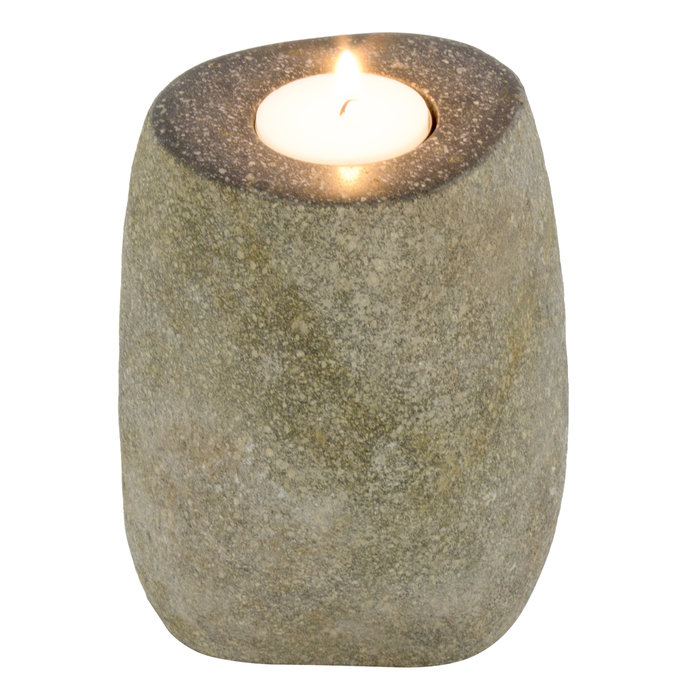 Indomarmer River Stone Tea light holder H13 Ø8 cm