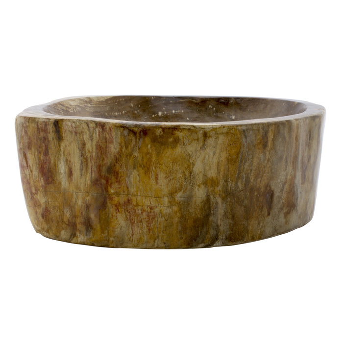 Indomarmer Gepolijste Waskom van Versteend Hout 41x33x15cm