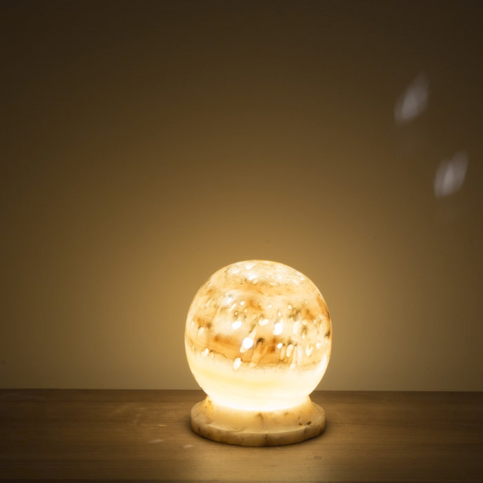 Indomarmer Ball Lampe Aus Onyx
