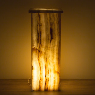 Indomarmer Square Lamp Onyx Height 65 cm