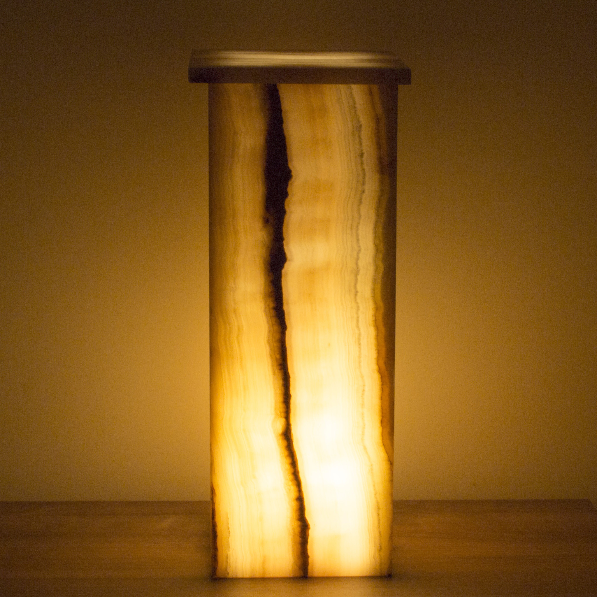 Indomarmer Square Lamp Onyx Hoogte 65 cm