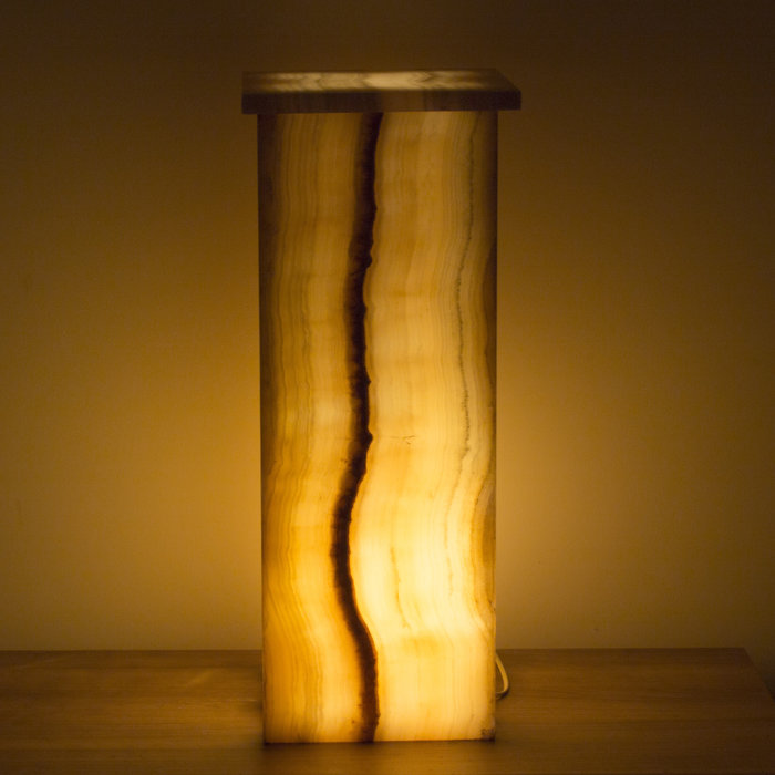 Indomarmer Square Lamp Onyx Hoogte 65 cm