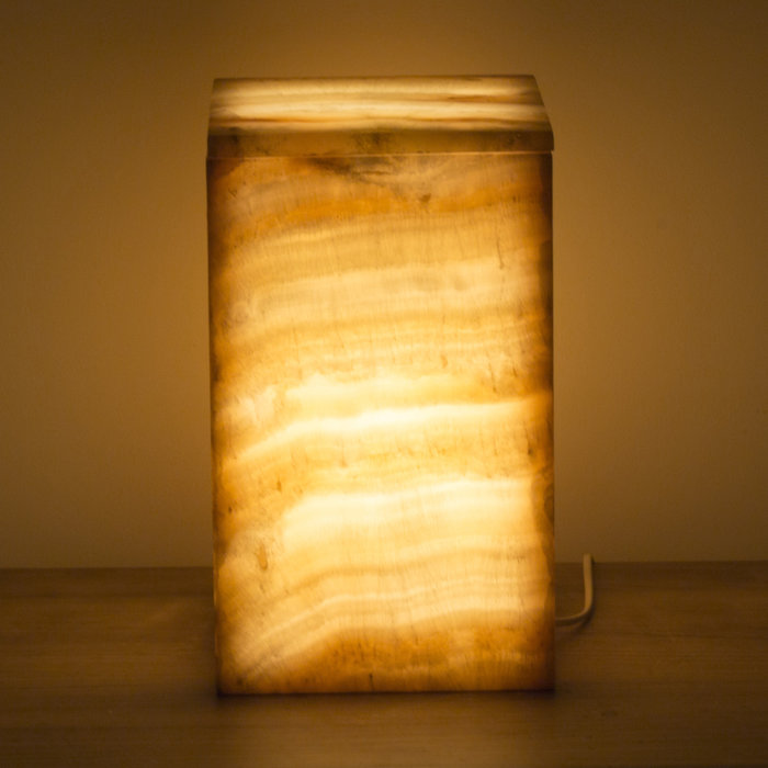 Indomarmer Square Lampe Aus Onyx Höhe 32 cm