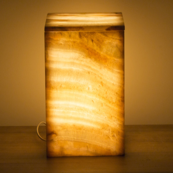Indomarmer Square Lamp Onyx Hoogte 32 cm