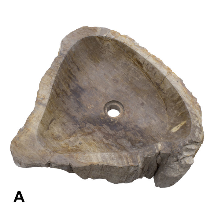 Indomarmer Set Waskommen van Versteend Hout
