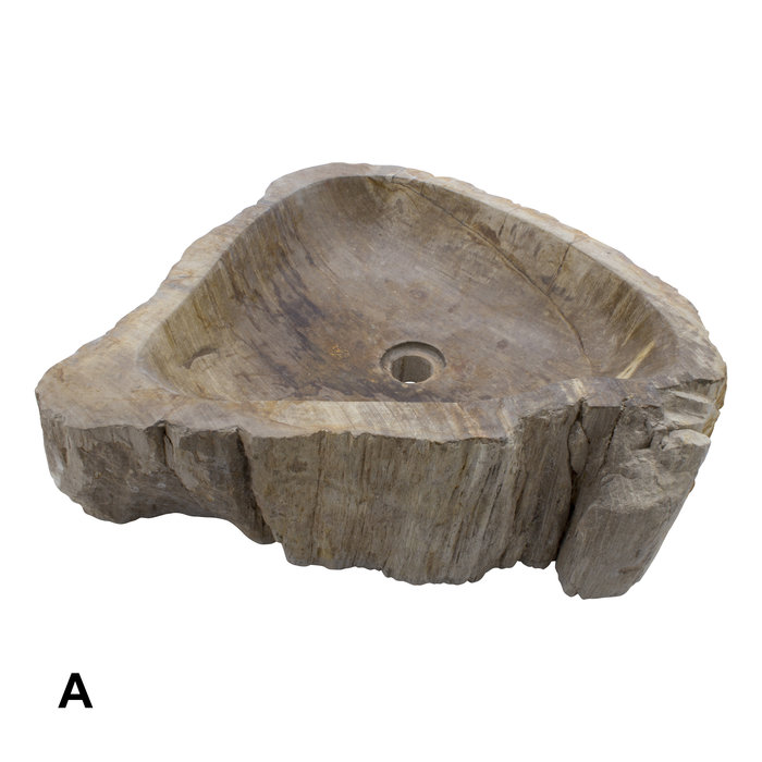 Indomarmer Set Waschbecken aus Versteinertes Holz