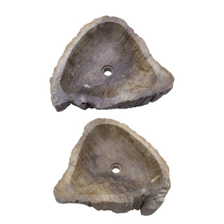 Indomarmer Set Waschbecken aus Versteinertes Holz