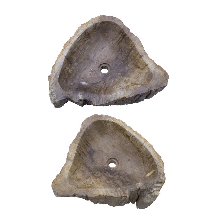 Indomarmer Set Waschbecken aus Versteinertes Holz