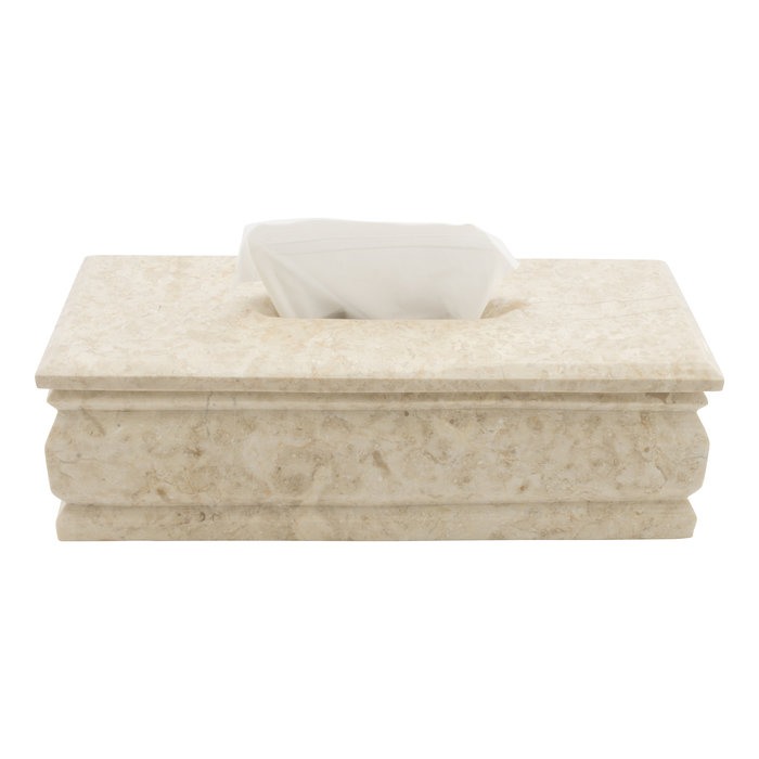 Indomarmer Luxus Taschentuchbox Creme Marmor