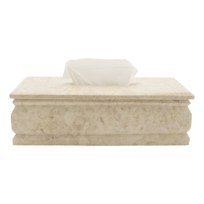 Indomarmer Luxus Taschentuchbox Creme Marmor