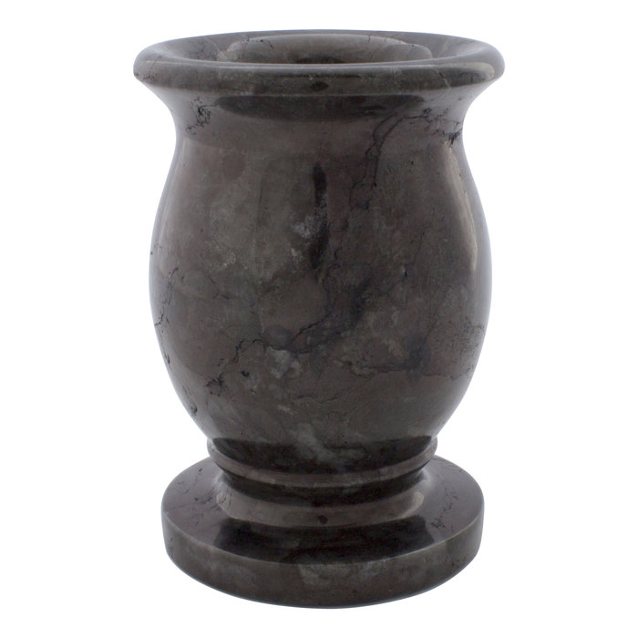 Indomarmer Schwarz Marmor Vase H17cm Ø10cm