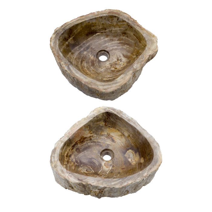 Indomarmer Set Waschbecken aus Versteinertes Holz