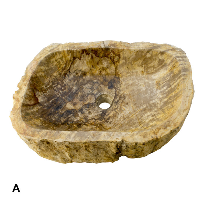 Indomarmer Set Waschbecken aus Versteinertes Holz