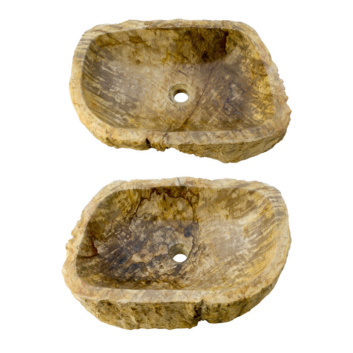 Indomarmer Set Waschbecken aus Versteinertes Holz