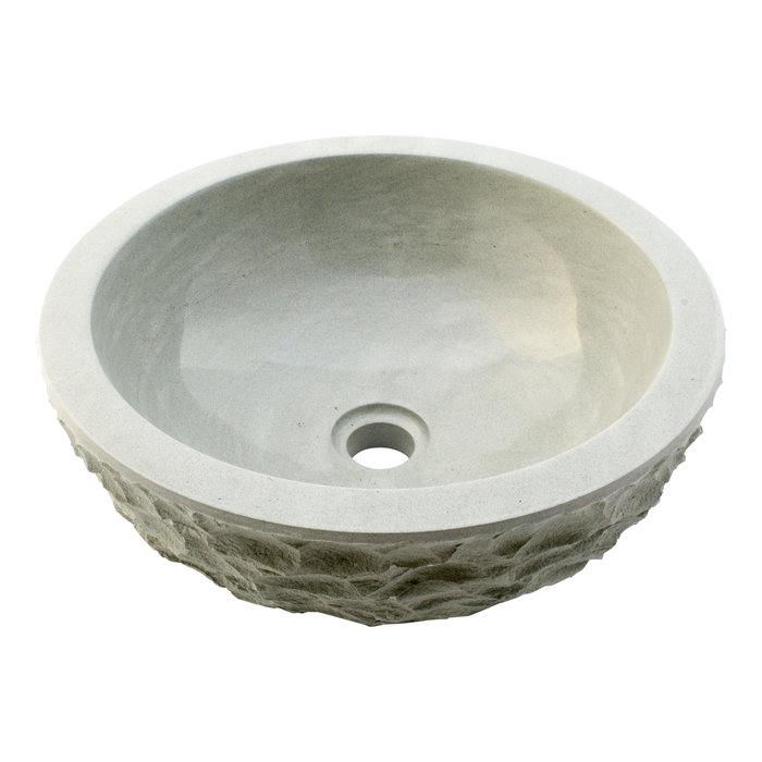 Indomarmer Waskom Full-Marmo Groene Zandsteen Ø 40 x H 15 cm