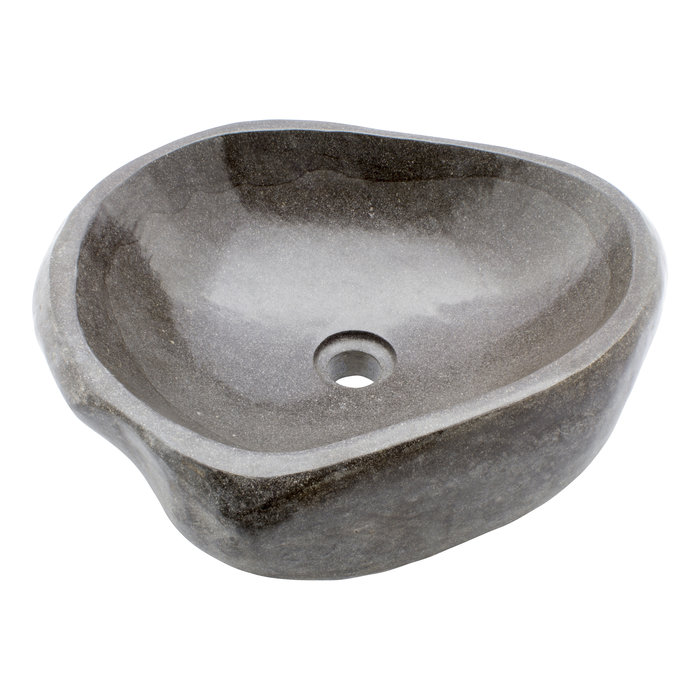 Indomarmer Polierte Waschbecken aus Flussstein 49x43x15cm