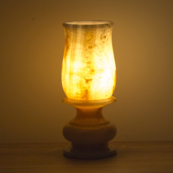 Indomarmer Kelchlampe aus Onyx