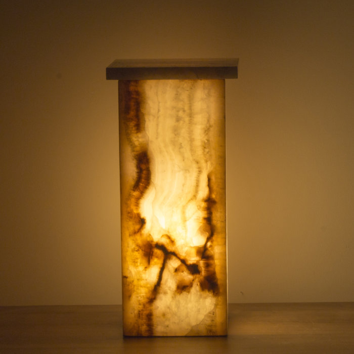 Indomarmer Square Lampe Aus Onyx Höhe 41 cm