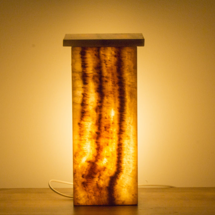 Indomarmer Square Lampe Aus Onyx Höhe 41 cm