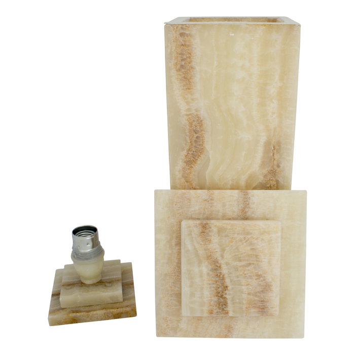 Indomarmer Square Lamp Onyx Height 41 cm