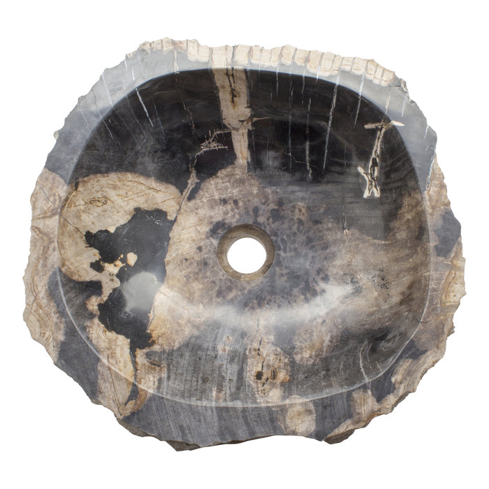 Indomarmer Waschbecken aus Versteinertes 45x45x15cm