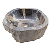 Wasbak van Versteend Hout 45x45x15cm