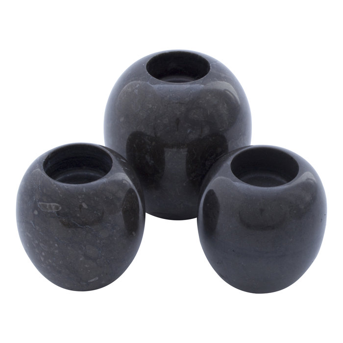 Indomarmer Schwarz Marmor Teelichtkerzenhalter H8 Ø8