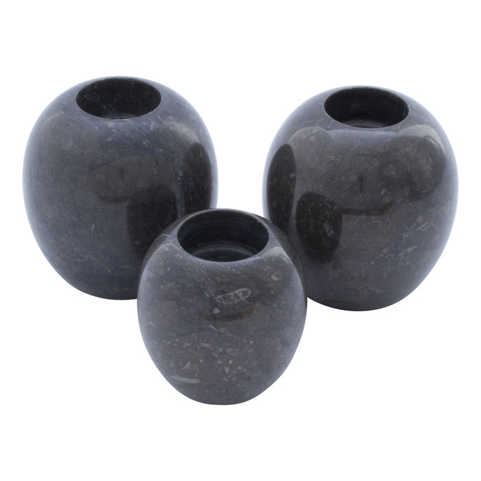 Indomarmer Black Marble Tea light holder H10 Ø10