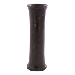 Indomarmer Schlanke Vase aus Schwarz Marmor H25cm Ø8