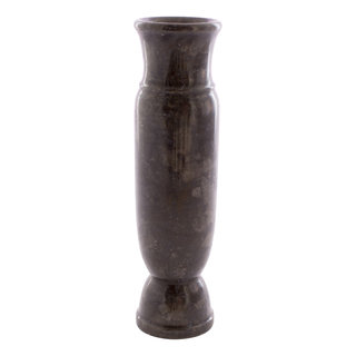 Indomarmer Vaas Zwart Marmer H30cm Ø8cm