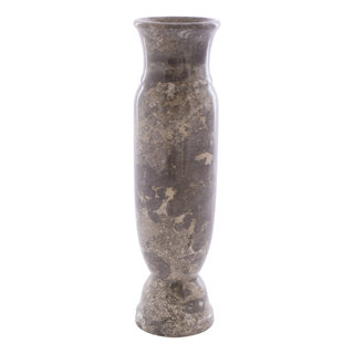 Indomarmer Vase aus Grauem Marmor H30cm Ø8cm