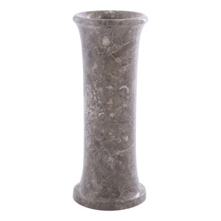 Indomarmer Schlanke Vase aus Grauem Marmor H20cm Ø8