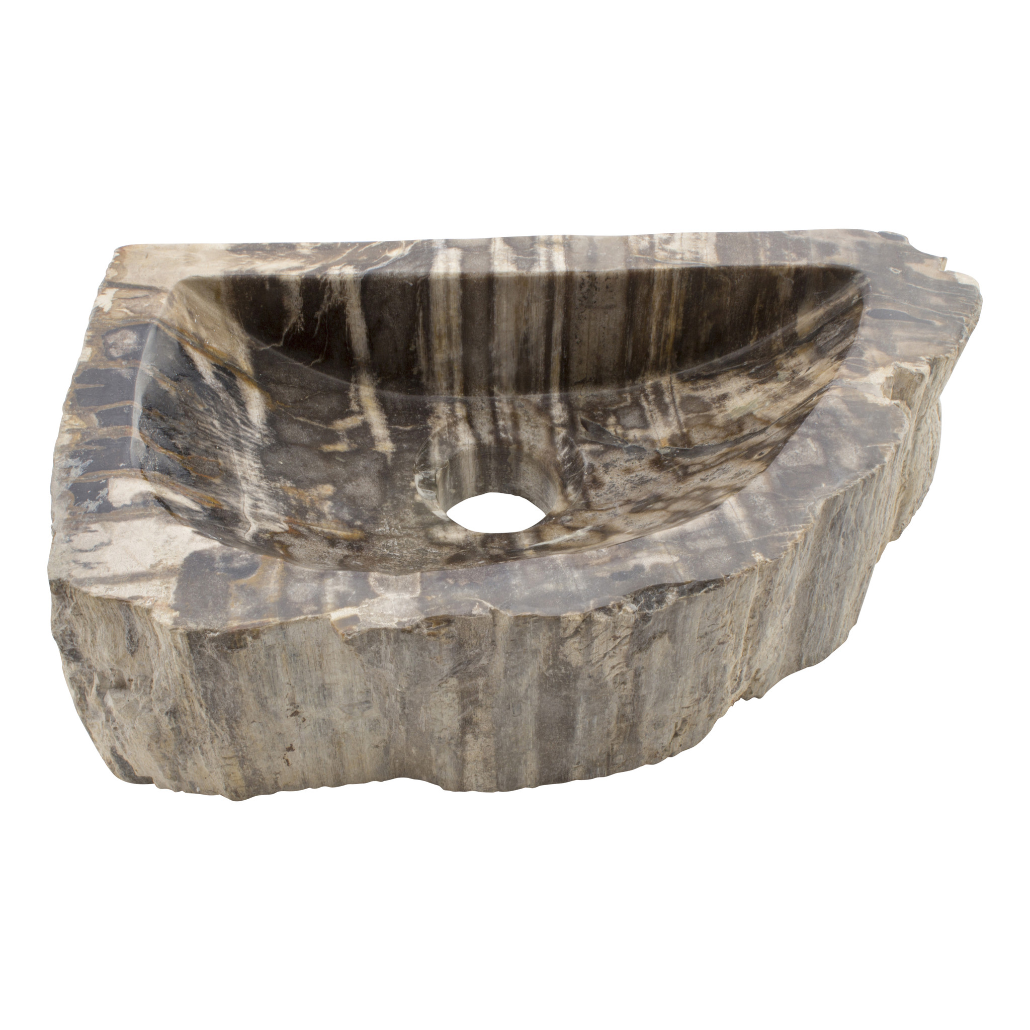 Indomarmer WC-Becken aus Versteinertes Holz