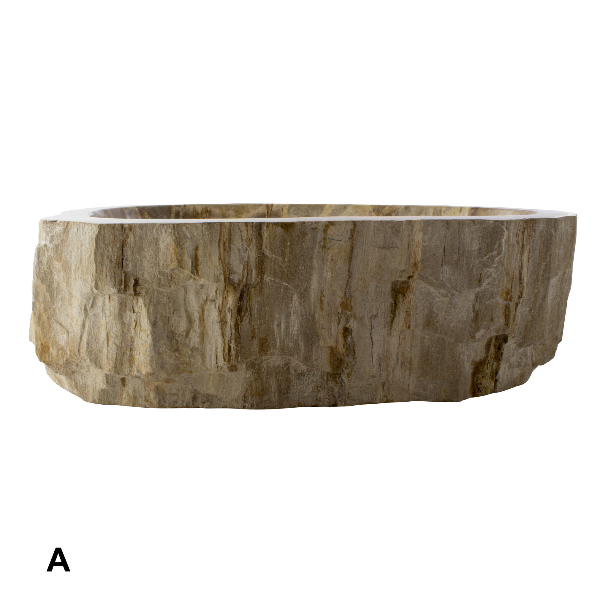Indomarmer Set Waschbecken aus Versteinertes Holz