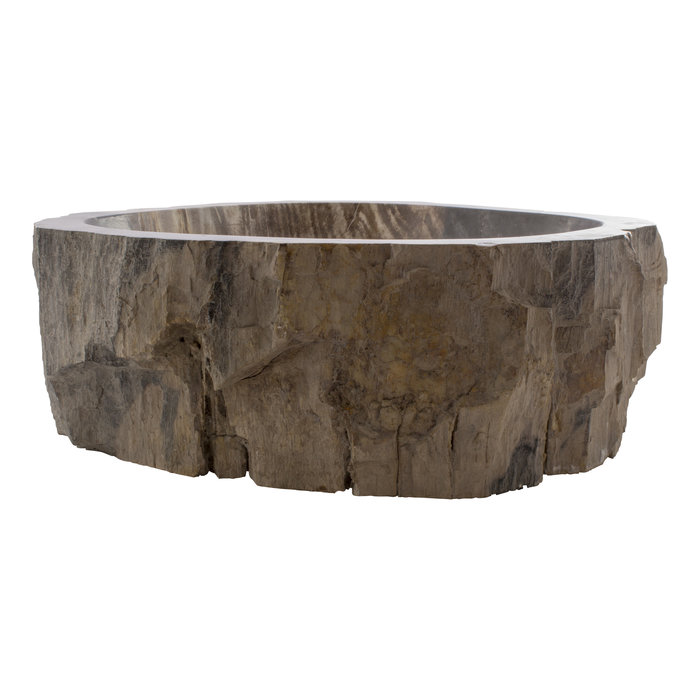 Indomarmer Waschbecken aus Versteinertes Holz 56x44x15cm