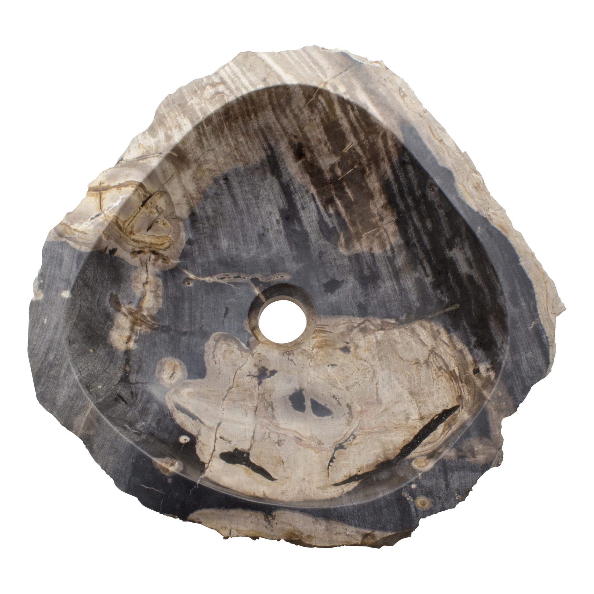 Indomarmer Washbasin of Petrified Wood 56x44x15cm