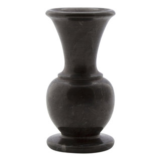 Indomarmer Schwarz Marmor Rosenvase H16cm Ø8cm