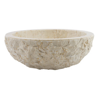 Indomarmer Creme Marmor Waschbecken Full-Marmo  Ø 40 x H 15 cm