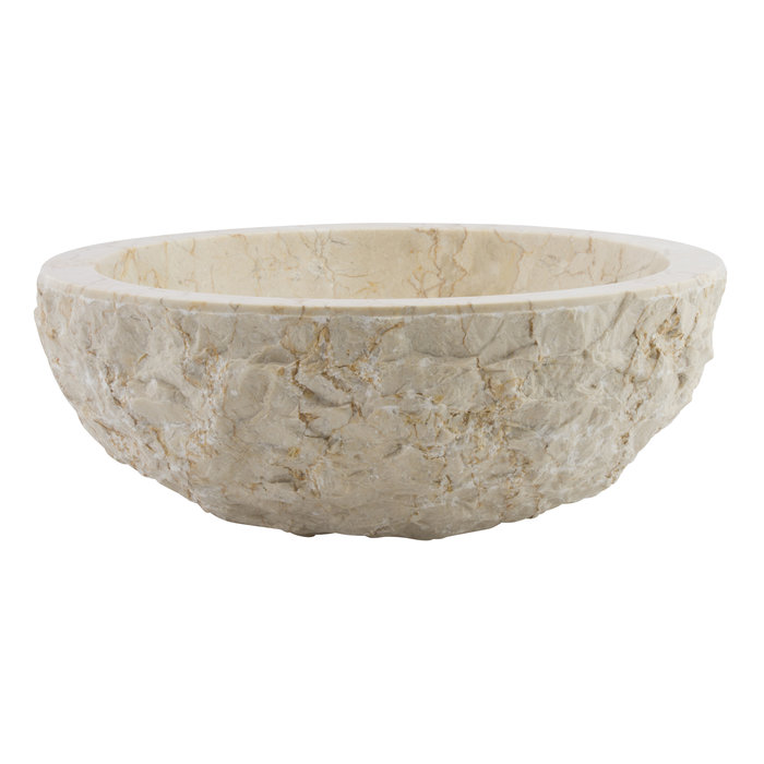 Indomarmer Waskom Full-Marmo Crème Marmer Ø 40 x H 15 cm