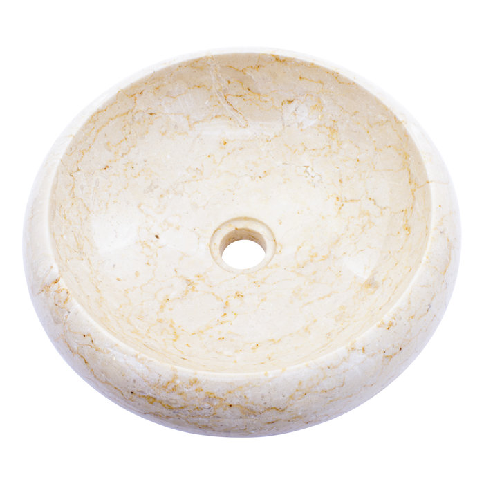 Indomarmer Creme Marmor Waschbecken Donat Ø 40 x H 12 cm