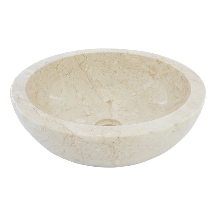 Indomarmer Waskom Mangkok Crème Marmer Ø 40 x H 15 cm
