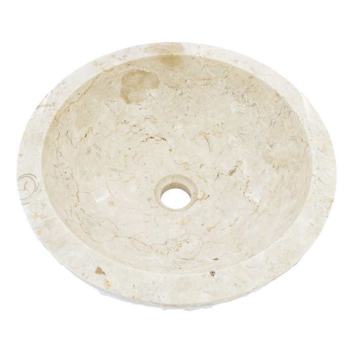 Indomarmer Waskom Marmo Crème Marmer Ø 40 x H 15 cm