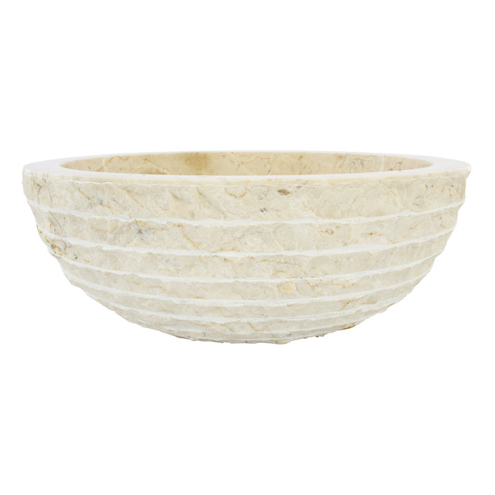 Indomarmer Creme Marmor Waschbecken Marmo Ø 40 x H 15 cm