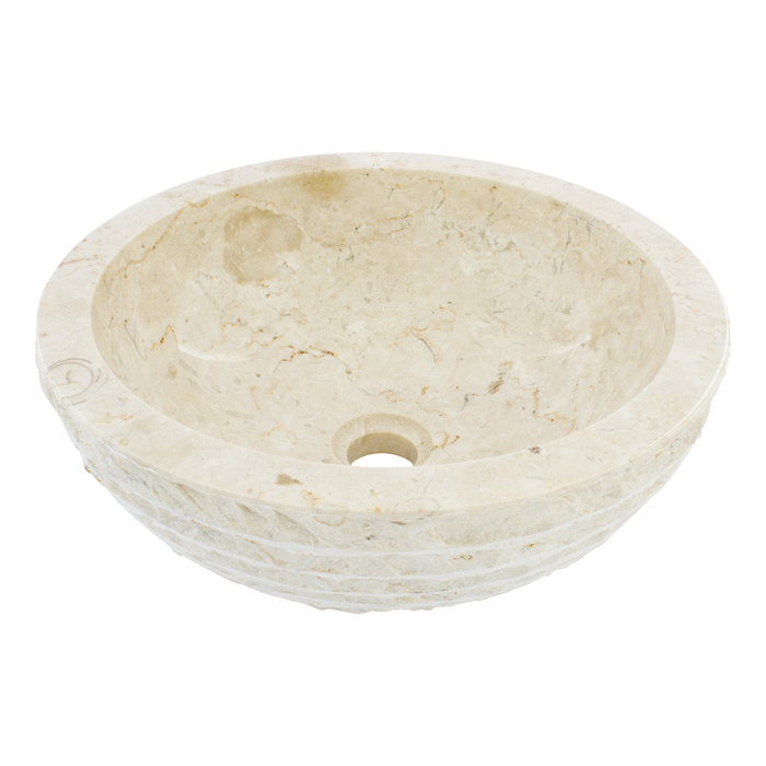 Indomarmer Creme Marmor Waschbecken Marmo Ø 40 x H 15 cm