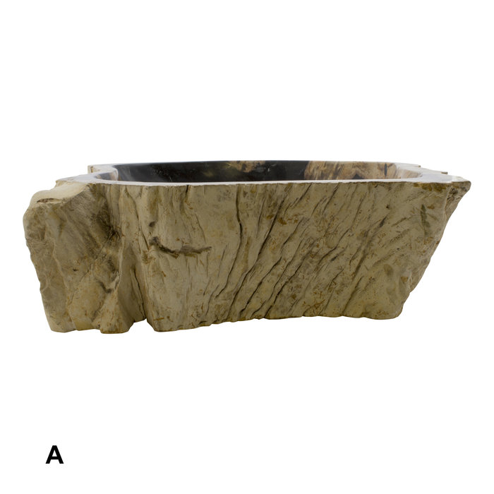 Indomarmer Set Waschbecken aus Versteinertes Holz